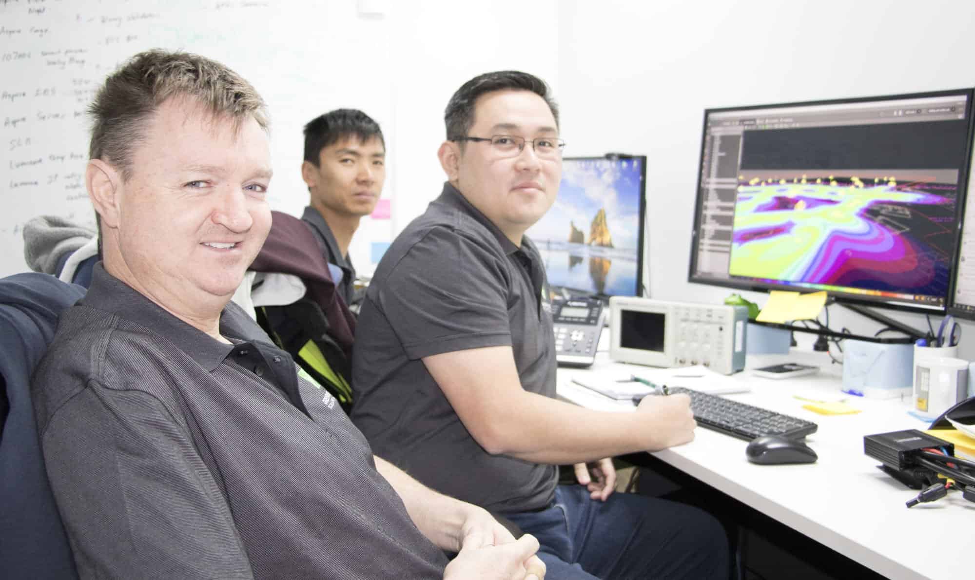 engineering team doing light simulatons